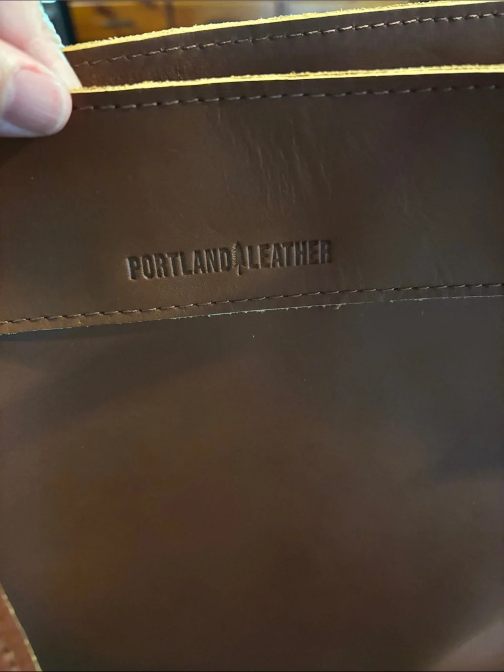 Portland Leather Brown Shoulder Tote - Picture 6 of 7